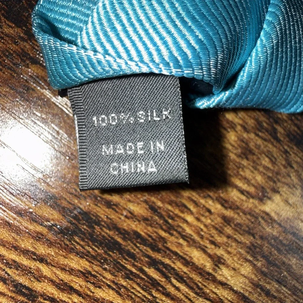 Nicole Miller Teal Silk Necktie Solid Classic Men's Tie Formal Wedding Business‎